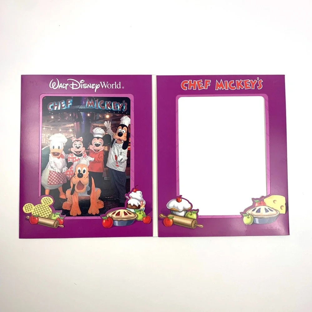 WDW Chef Mickeys Photo Folder Frame Fab 5 Photo Recipes VTG‎
